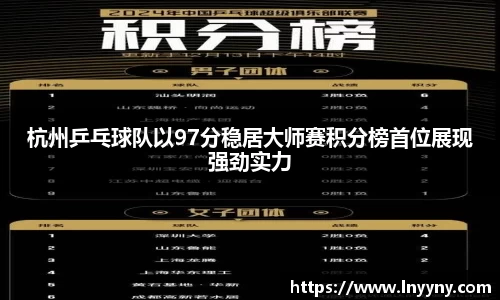 杭州乒乓球队以97分稳居大师赛积分榜首位展现强劲实力